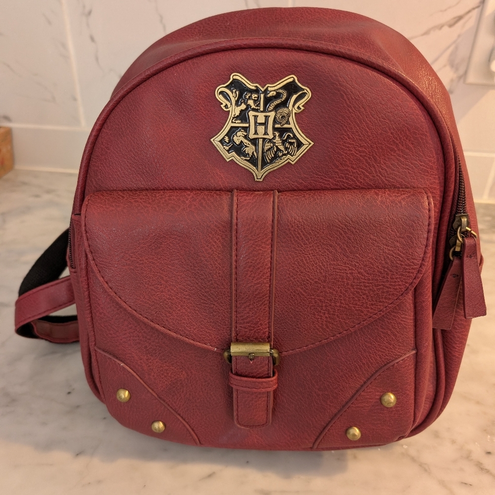 Harry Potter Burgundy Faux Leather Backpack